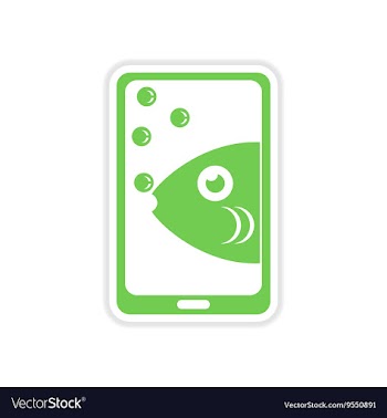 Paper sticker on white background mobile phone vector image