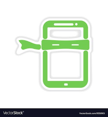 Paper sticker on white background mobile phone vector image