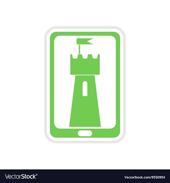 Paper sticker on white background mobile phone vector image