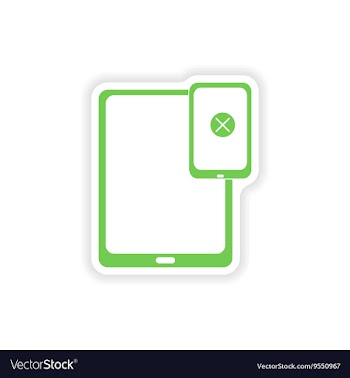 Paper sticker on white background mobile phone vector image