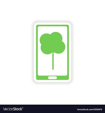 Paper sticker on white background mobile phone vector image