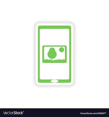 Paper sticker on white background mobile phone vector image