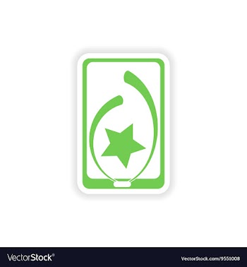 Paper sticker on white background mobile phone vector image