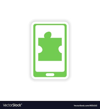 Paper sticker on white background mobile phone vector image