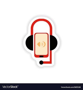 Paper sticker on white background mobile phone vector image