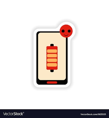 Paper sticker on white background mobile phone vector image