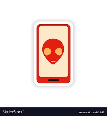 Paper sticker on white background mobile phone vector image