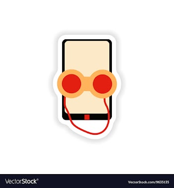 Paper sticker on white background mobile phone vector image