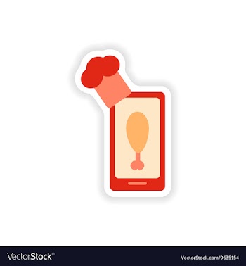 Paper sticker on white background mobile phone vector image