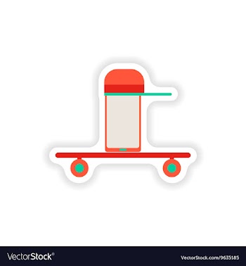 Paper sticker on white background mobile phone vector image