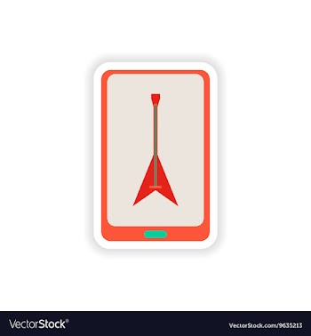 Paper sticker on white background mobile phone vector image