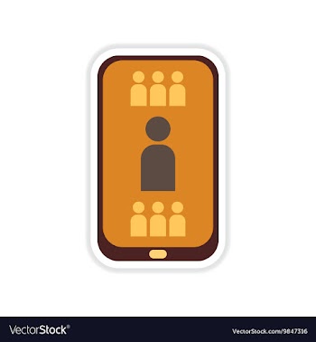 Paper sticker on white background mobile phone vector image