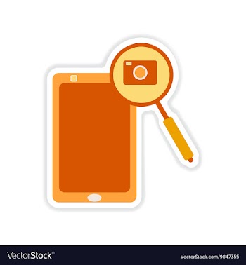 Paper sticker on white background mobile phone vector image