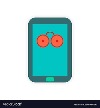 Paper sticker on white background mobile phone vector image