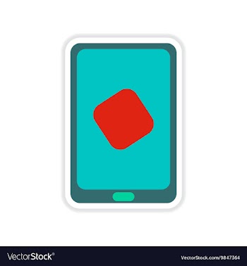 Paper sticker on white background mobile phone vector image