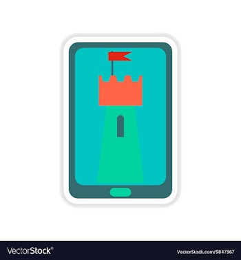 Paper sticker on white background mobile phone vector image