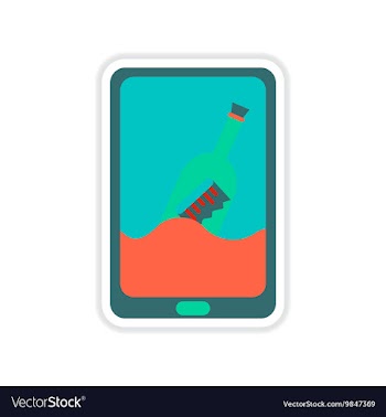 Paper sticker on white background mobile phone vector image