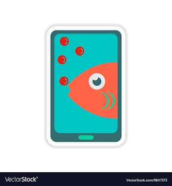Paper sticker on white background mobile phone vector image