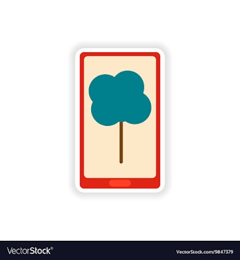 Paper sticker on white background mobile phone vector image