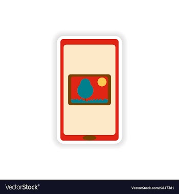 Paper sticker on white background mobile phone vector image
