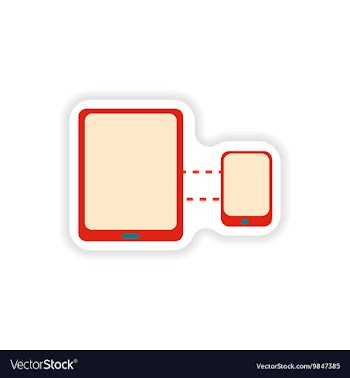 Paper sticker on white background mobile phone vector image