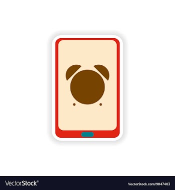 Paper sticker on white background Mobile Phone vector image