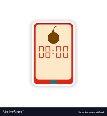 Paper sticker on white background Mobile Phone vector image