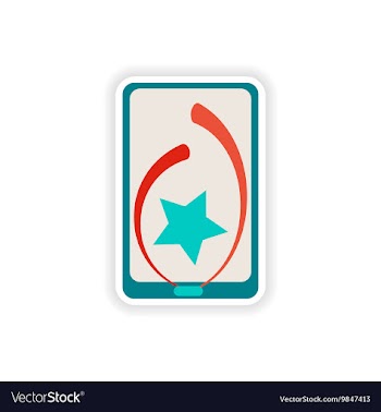Paper sticker on white background mobile phone vector image