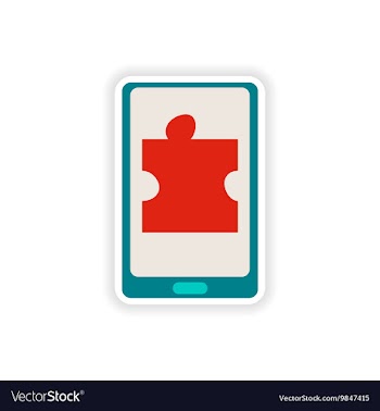 Paper sticker on white background mobile phone vector image