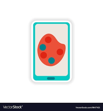 Paper sticker on white background mobile phone vector image