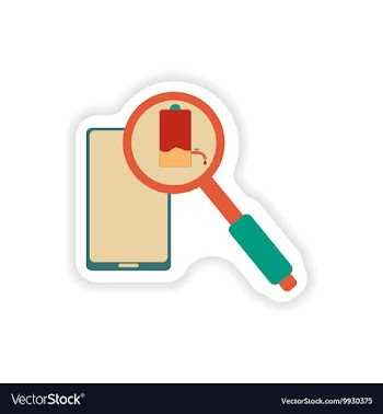 Paper sticker on white background Mobile phone vector image