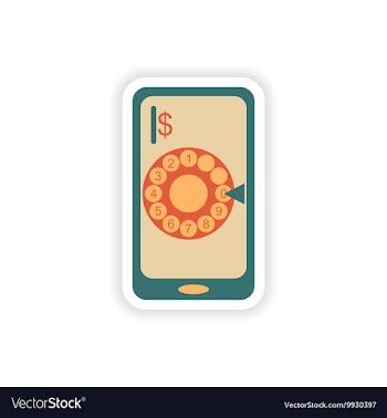 Paper sticker on white background mobile phone vector image