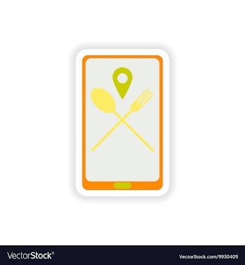 Paper sticker on white background mobile phone vector image