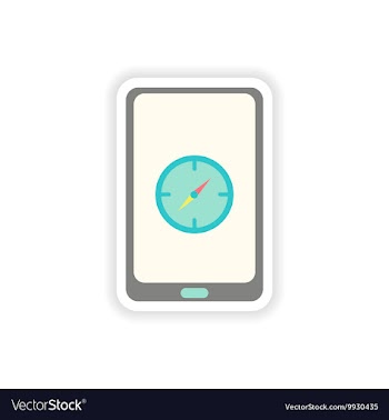 Paper sticker on white background mobile phone vector image