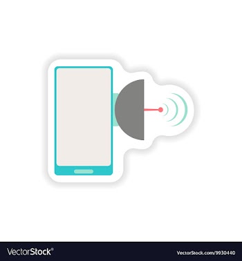 Paper sticker on white background mobile phone vector image