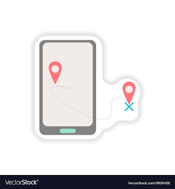 Paper sticker on white background mobile phone vector image
