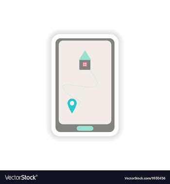 Paper sticker on white background mobile phone vector image