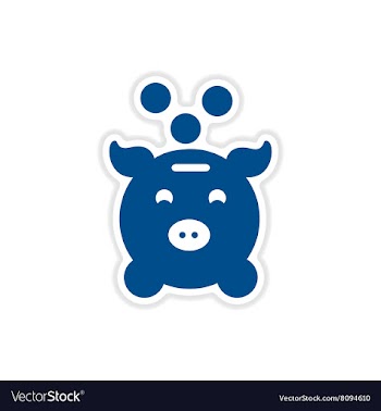 Paper sticker on white background money box vector image