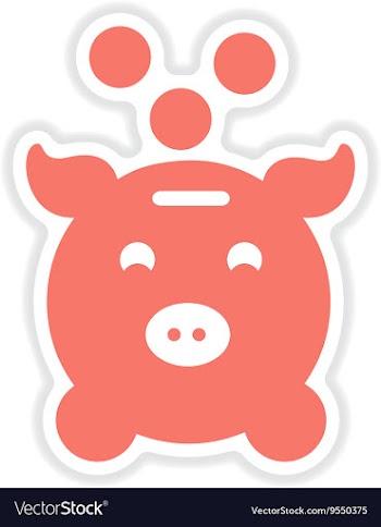 Paper sticker on white background money box vector image