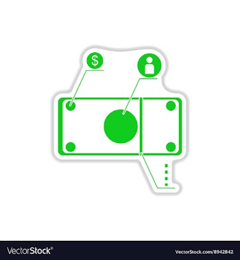 Paper sticker on white background money chart vector image