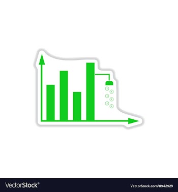 Paper sticker on white background money graph vector image