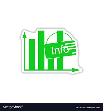 Paper sticker on white background money graph vector image