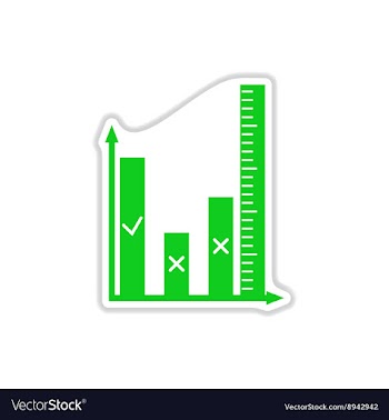 Paper sticker on white background money graph vector image