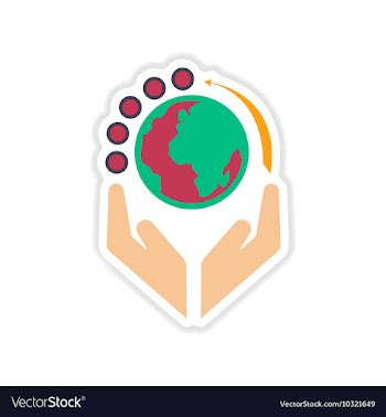 Paper sticker on white background Money in hand vector image