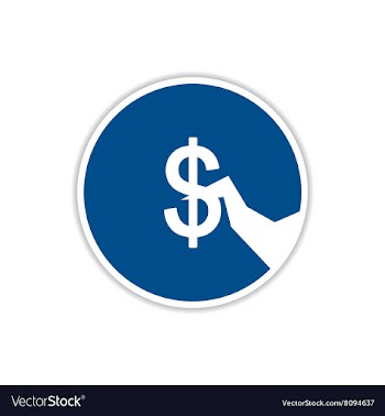 Paper sticker on white background money in hand vector image