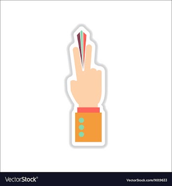Paper sticker on white background money in hand vector image