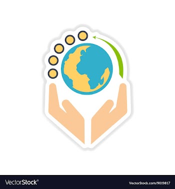 Paper sticker on white background Money in hand vector image