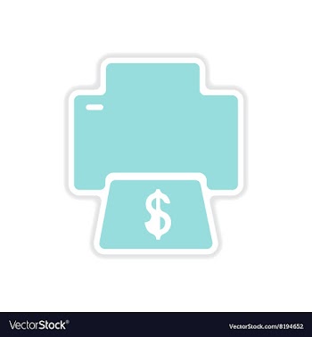 Paper sticker on white background money printing vector image
