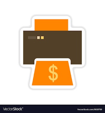 Paper sticker on white background money printing vector image
