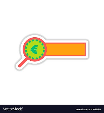 Paper sticker on white background money search vector image